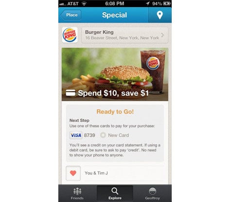 Foursquare partners with VISA and MasterCard,
