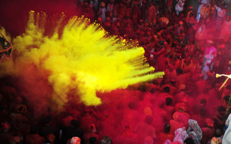 Lathmar Holi festival in Barsana
