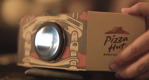 Pizza Hut Box Becomes a Movie Projector